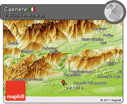 Physical Panoramic Map of Caenere