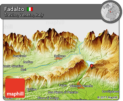 Physical Panoramic Map of Fadalto