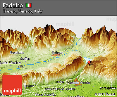 Physical Panoramic Map of Fadalto