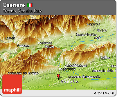 Physical Panoramic Map of Caenere