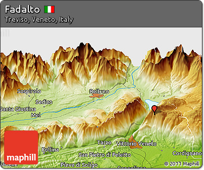 Physical Panoramic Map of Fadalto