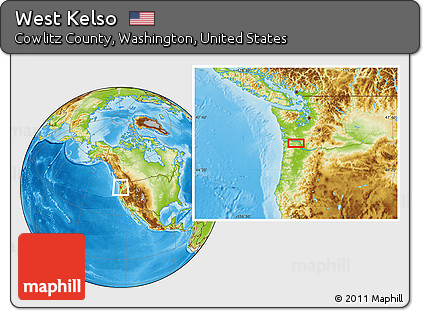 Physical Location Map of West Kelso