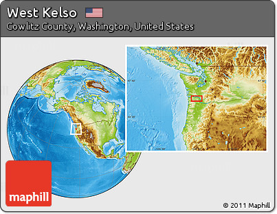 Physical Location Map of West Kelso