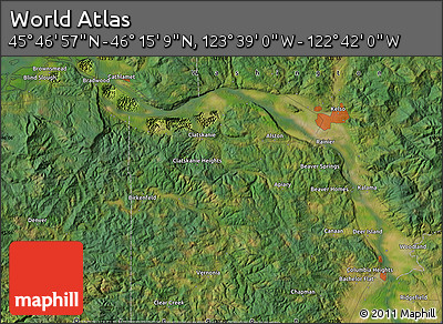 Satellite Map of the Area around 46° 1' 3" N, 123° 10' 30" W