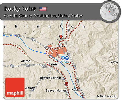 Shaded Relief Map of Rocky Point