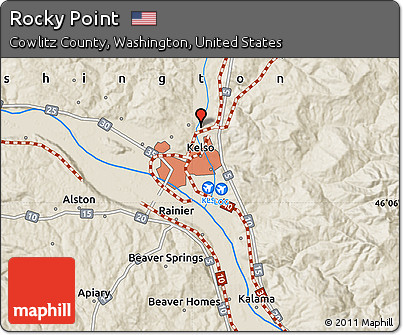 Shaded Relief Map of Rocky Point