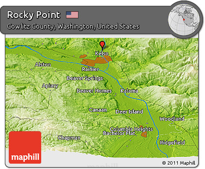 Physical Panoramic Map of Rocky Point