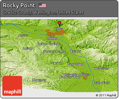 Physical Panoramic Map of Rocky Point
