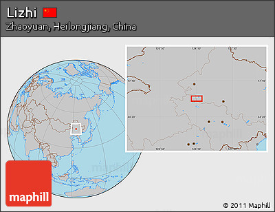 Gray Location Map of Lizhi