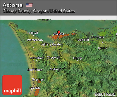 Satellite 3D Map of Astoria
