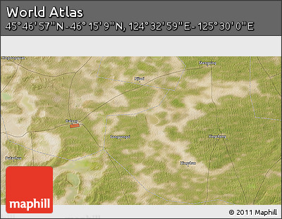 Satellite 3D Map of the Area around 46° 1' 3" N, 125° 1' 30" E