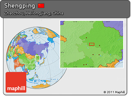 Political Location Map of Shengping