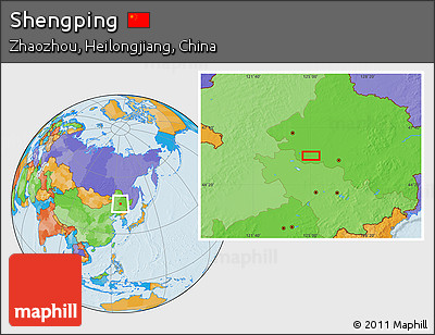 Political Location Map of Shengping
