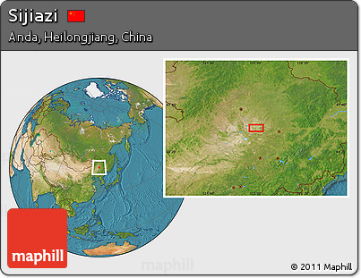Satellite Location Map of Sijiazi