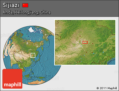 Satellite Location Map of Sijiazi