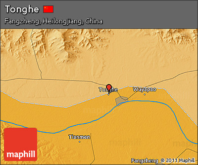 Political 3D Map of Tonghe