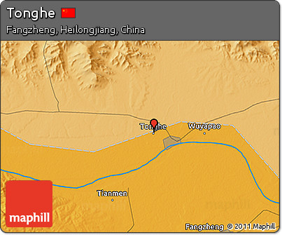 Political 3D Map of Tonghe