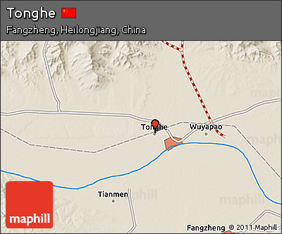 Shaded Relief 3D Map of Tonghe
