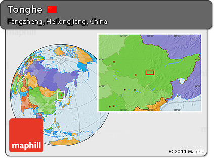 Political Location Map of Tonghe