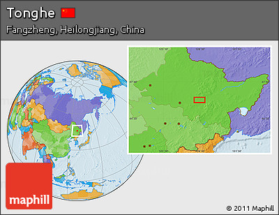 Political Location Map of Tonghe