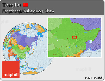 Political Location Map of Tonghe