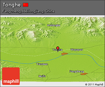 Physical Panoramic Map of Tonghe