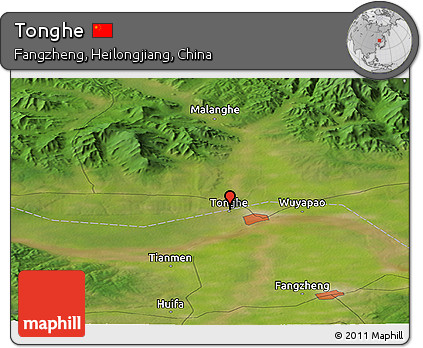 Satellite Panoramic Map of Tonghe