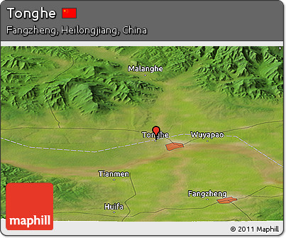 Satellite Panoramic Map of Tonghe