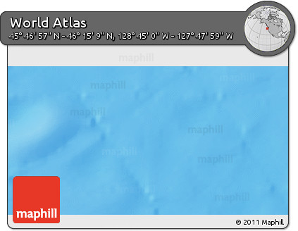 Shaded Relief 3D Map of the Area around 46° 1' 3" N, 128° 16' 30" W
