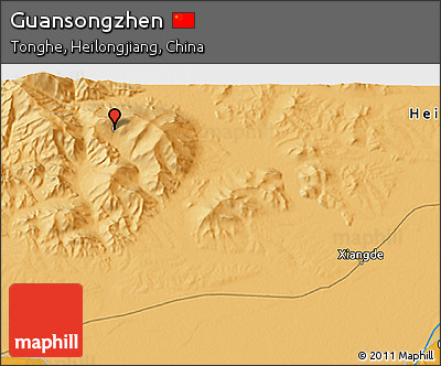 Political 3D Map of Guansongzhen
