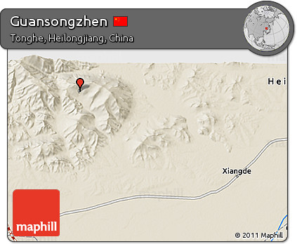 Shaded Relief 3D Map of Guansongzhen