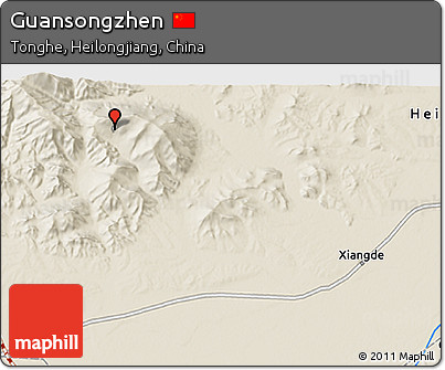 Shaded Relief 3D Map of Guansongzhen