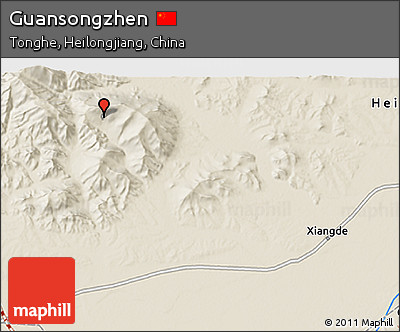 Shaded Relief 3D Map of Guansongzhen