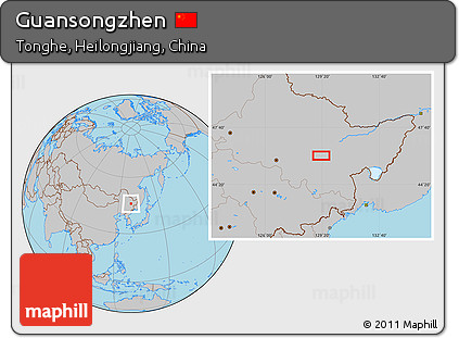Gray Location Map of Guansongzhen