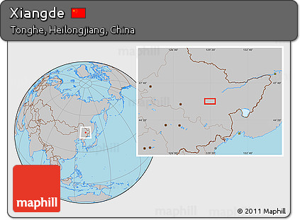Gray Location Map of Xiangde