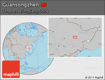 Gray Location Map of Guansongzhen