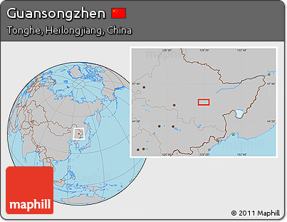 Gray Location Map of Guansongzhen