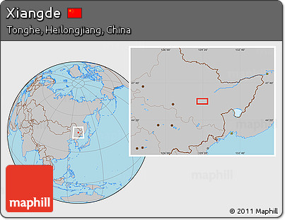 Gray Location Map of Xiangde