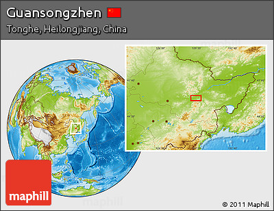 Physical Location Map of Guansongzhen