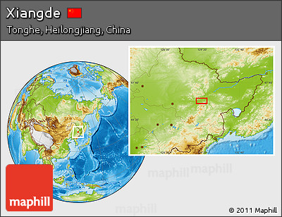 Physical Location Map of Xiangde