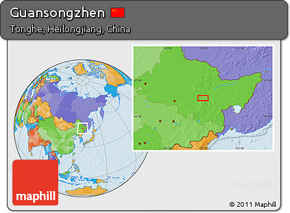 Political Location Map of Guansongzhen