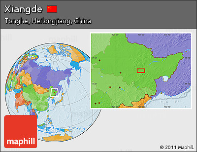 Political Location Map of Xiangde