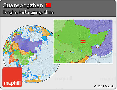Political Location Map of Guansongzhen