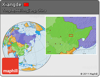 Political Location Map of Xiangde