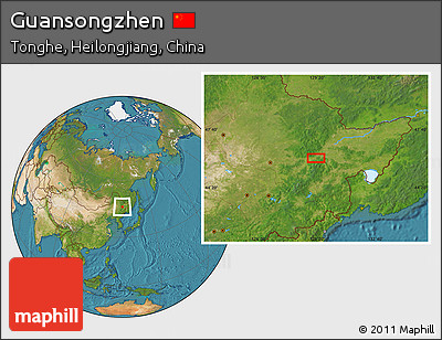 Satellite Location Map of Guansongzhen