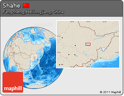 Shaded Relief Location Map of Shahe