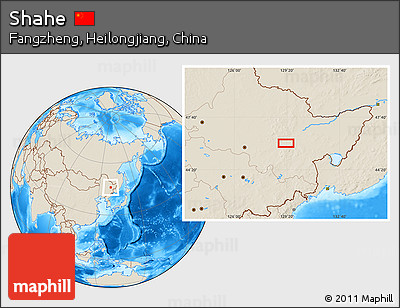 Shaded Relief Location Map of Shahe