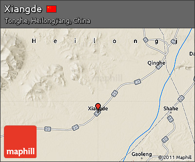 Shaded Relief Map of Xiangde