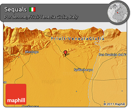 Political 3D Map of Sequals