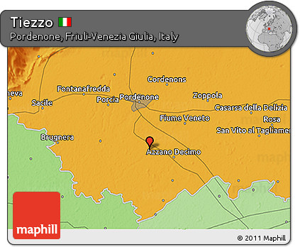 Political 3D Map of Tiezzo
